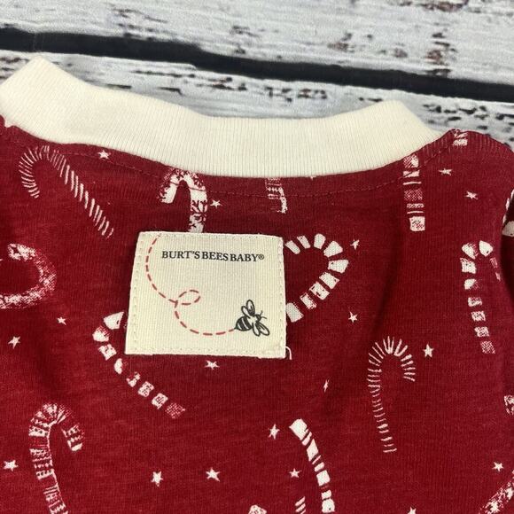 Burt's Bees Baby One Piece PJ Outfit size 3-6M Christmas Relaxed Fit Candy Canes - Picture 8 of 11